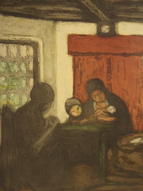 Grote kleurenets 'Intérieur en Campine' - Armand Apol (1879-1950) naar Jakob Smits (1855-1928)