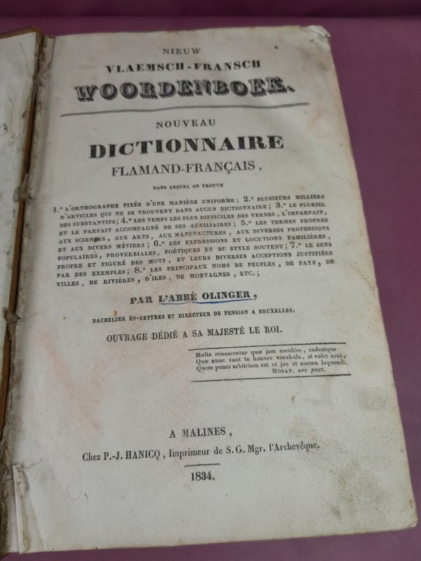 Antiek boek: Nieuw Vlaemsch-Fransch woordenboek - 1834