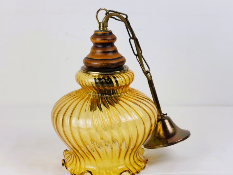 set van 3 vintage hanglampen