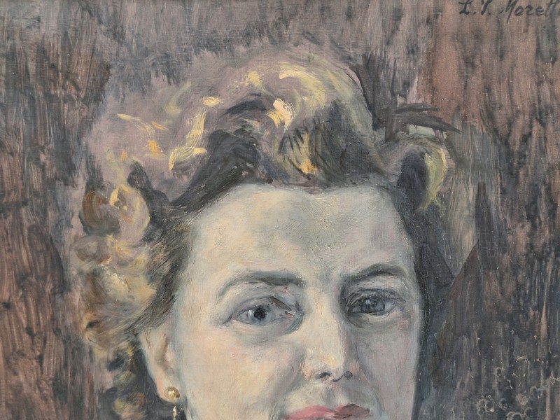 Portret van een statige dame - L.P. Moretti