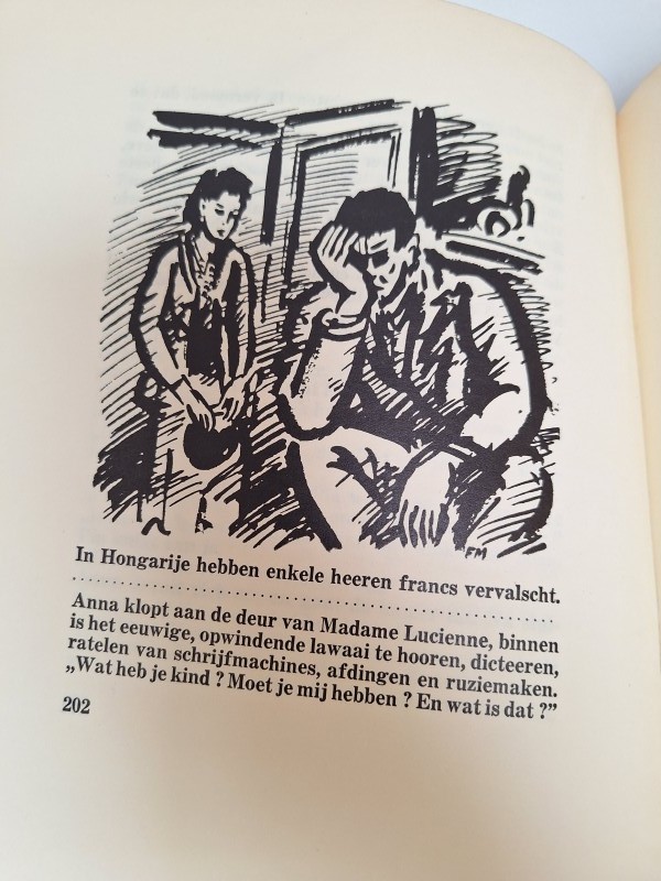 Genummerd boek: 'De straat van de vissende kat' met tekeningen van Frans Masereel