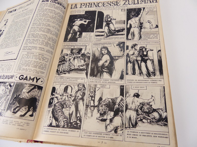 Lot 1 - vintage verzamelalbums – Le journal Tintin – nrs 7 en 9 en 11 – 1948/1950