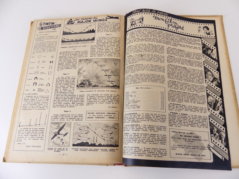 Lot 1 - vintage verzamelalbums – Le journal Tintin – nrs 7 en 9 en 11 – 1948/1950