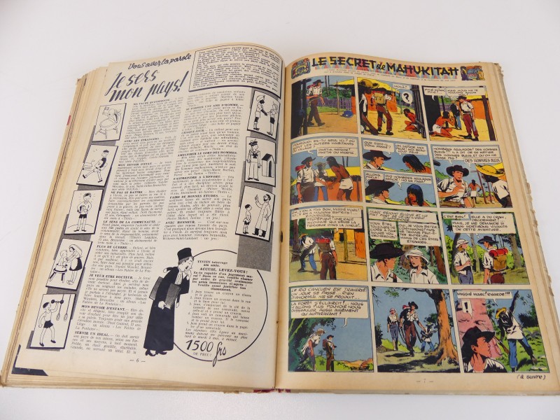 Lot 1 - vintage verzamelalbums – Le journal Tintin – nrs 7 en 9 en 11 – 1948/1950