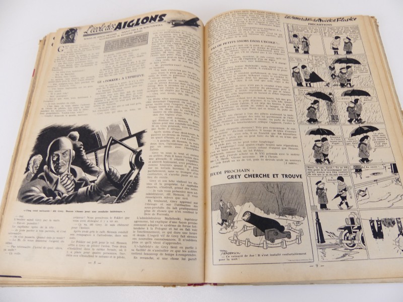 Lot 1 - vintage verzamelalbums – Le journal Tintin – nrs 7 en 9 en 11 – 1948/1950