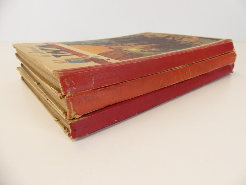 Lot 1 - vintage verzamelalbums – Le journal Tintin – nrs 7 en 9 en 11 – 1948/1950