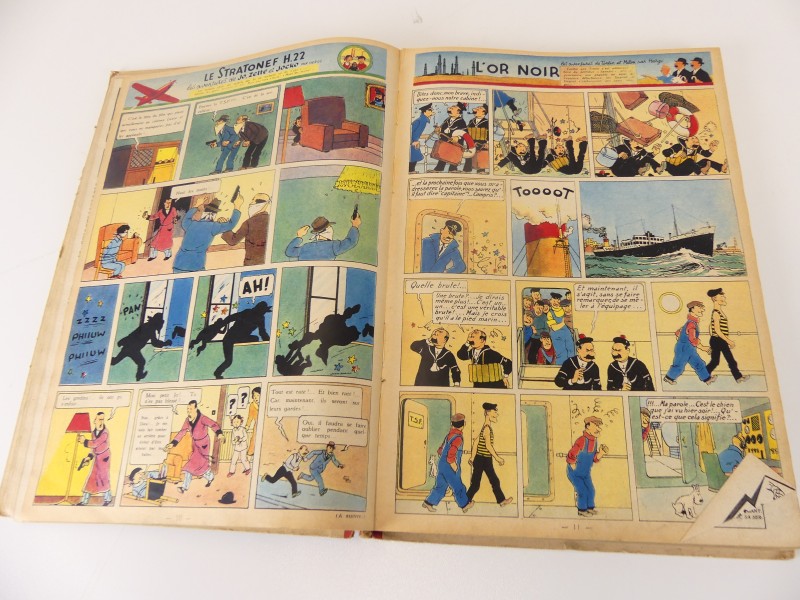 Lot 1 - vintage verzamelalbums – Le journal Tintin – nrs 7 en 9 en 11 – 1948/1950