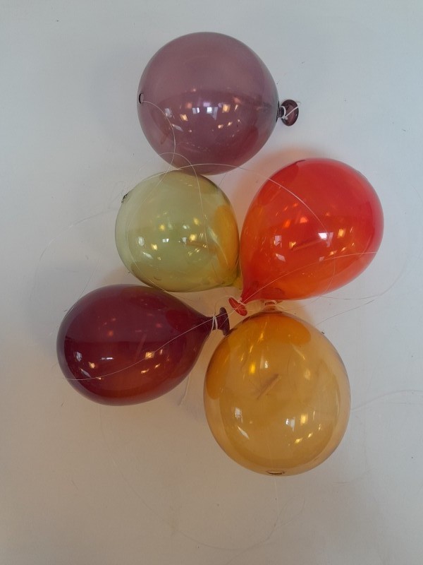 5 Murano glazen ballonnen