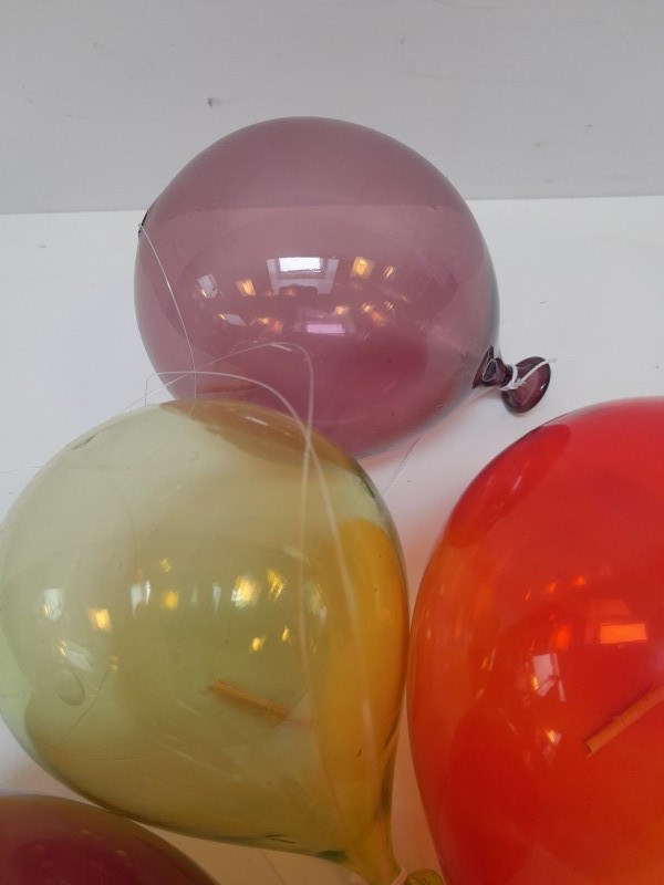 5 Murano glazen ballonnen