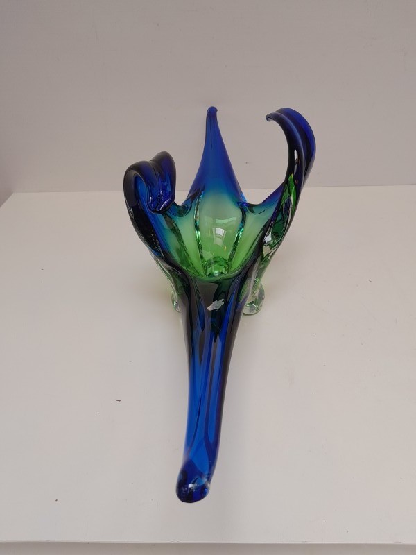 Sierlijke blauw groene schaal - Murano