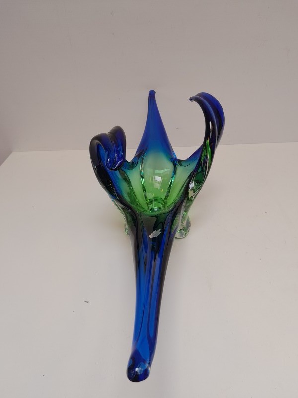 Sierlijke blauw groene schaal - Murano