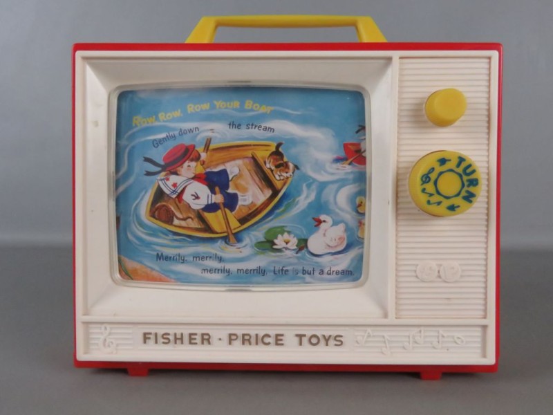 Fisher Price - Muzikale televisie (London Bridge en Row, Row, Row Your Boat) engels (getest en werkt)