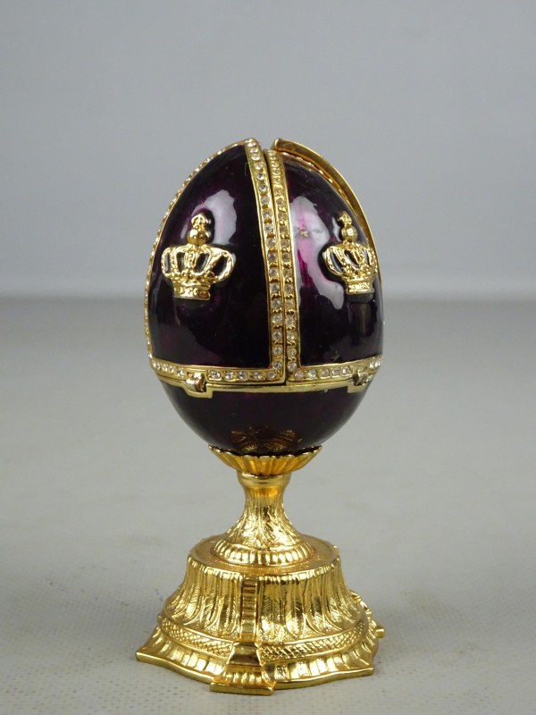 Vintage sier fabergé eitje snuisterijdoosje