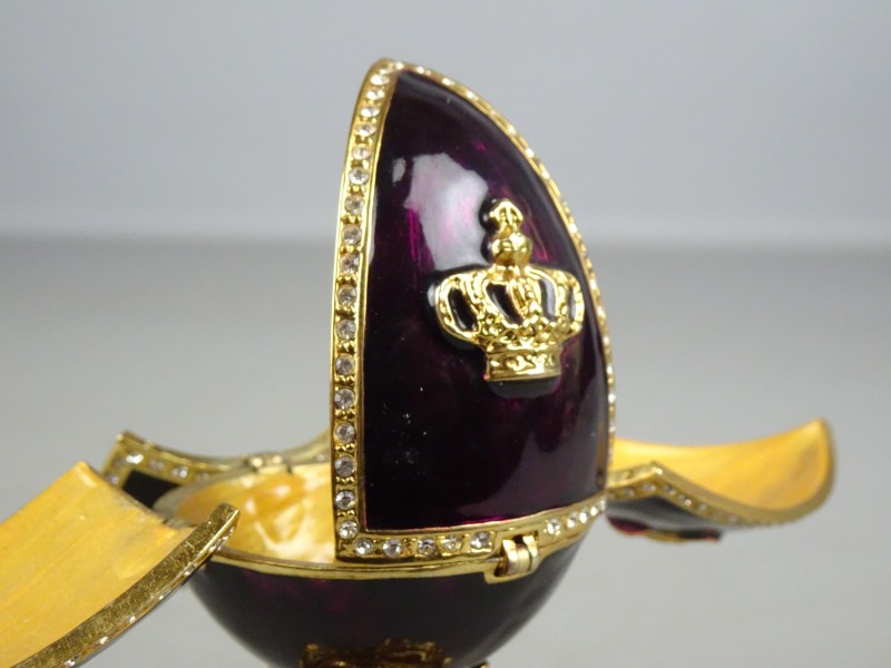 Vintage sier fabergé eitje snuisterijdoosje