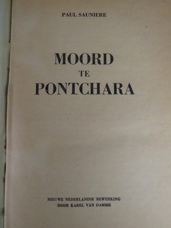 Hardcover fictie "Moord te Poncharra" Paul Sauniere (1827-1894)