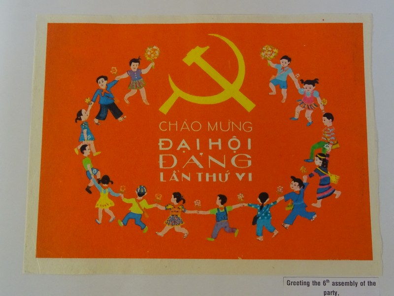 Set van 6 communistische prints op geschept papier