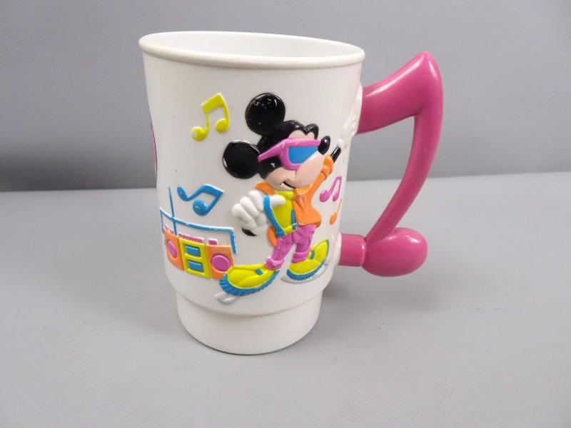 Vintage Mickey Mouse koffie kunstoffen mok