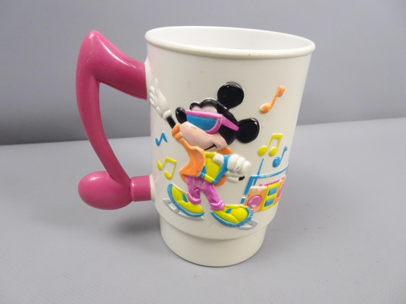 Vintage Mickey Mouse koffie kunstoffen mok