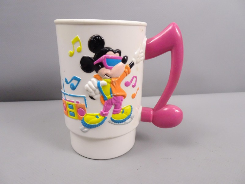 Vintage Mickey Mouse koffie kunstoffen mok