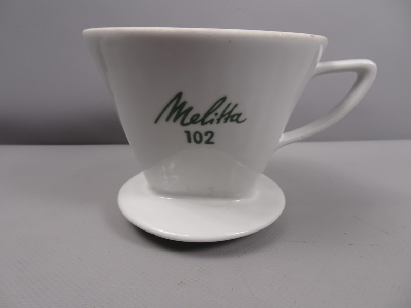 Vintage witte porseleinen Melitta koffie filter