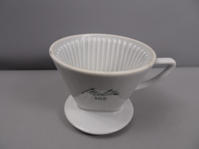 Vintage witte porseleinen Melitta koffie filter