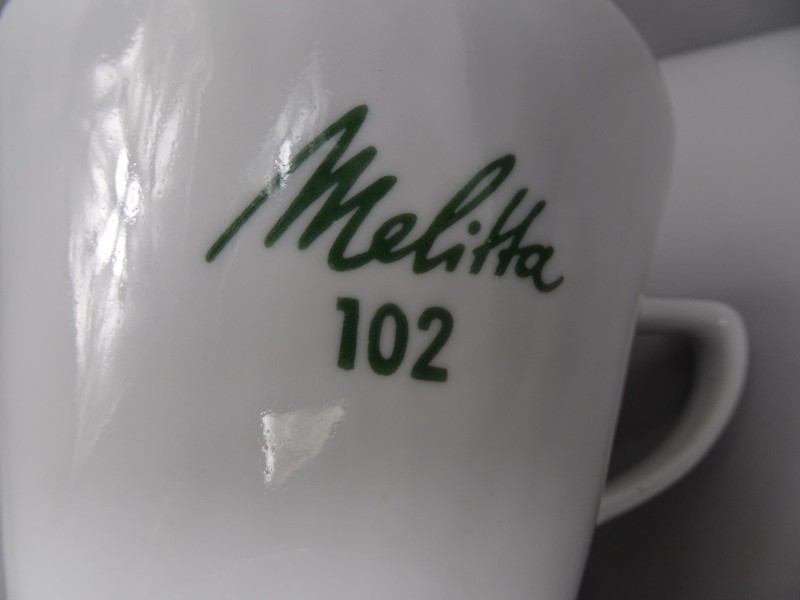 Vintage witte porseleinen Melitta koffie filter