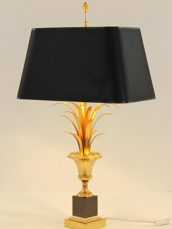 Vintage Boulanger riet/palm lamp - jaren 1970