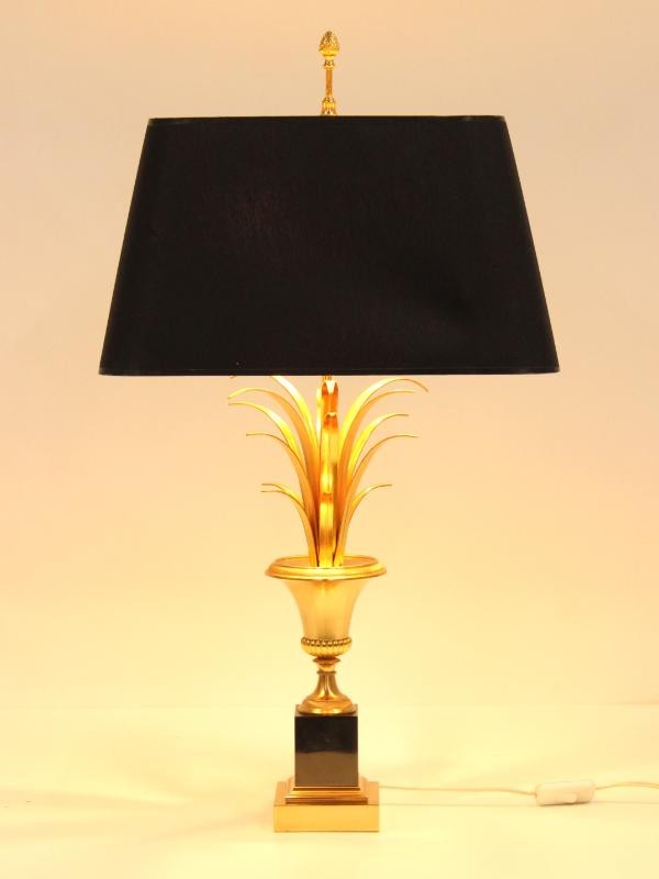 Vintage Boulanger riet/palm lamp - jaren 1970