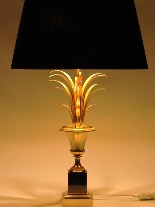 Vintage Boulanger riet/palm lamp - jaren 1970