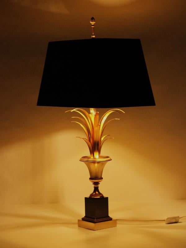 Vintage Boulanger riet/palm lamp - jaren 1970