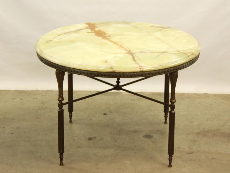 Vintage ronde salontafel - Onyx