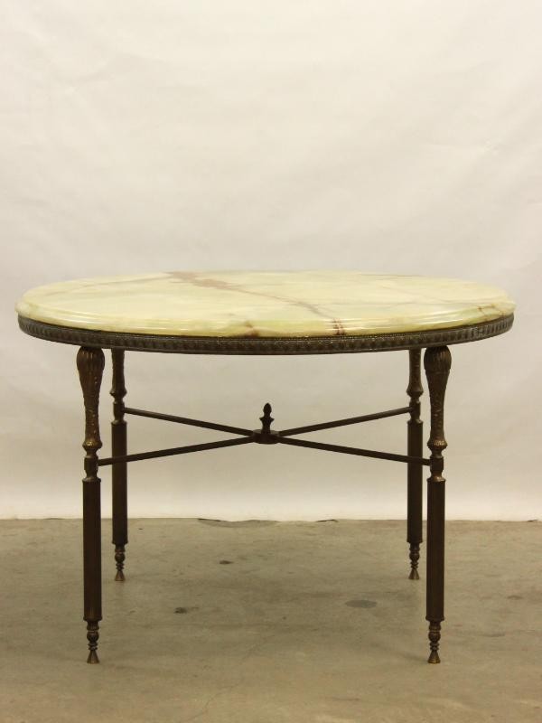 Vintage ronde salontafel - Onyx