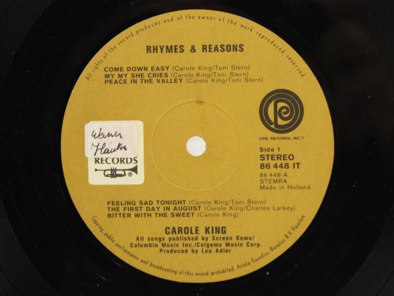 Lp van Carole King uit 1972 - Rhymes & Reasons Ode Records