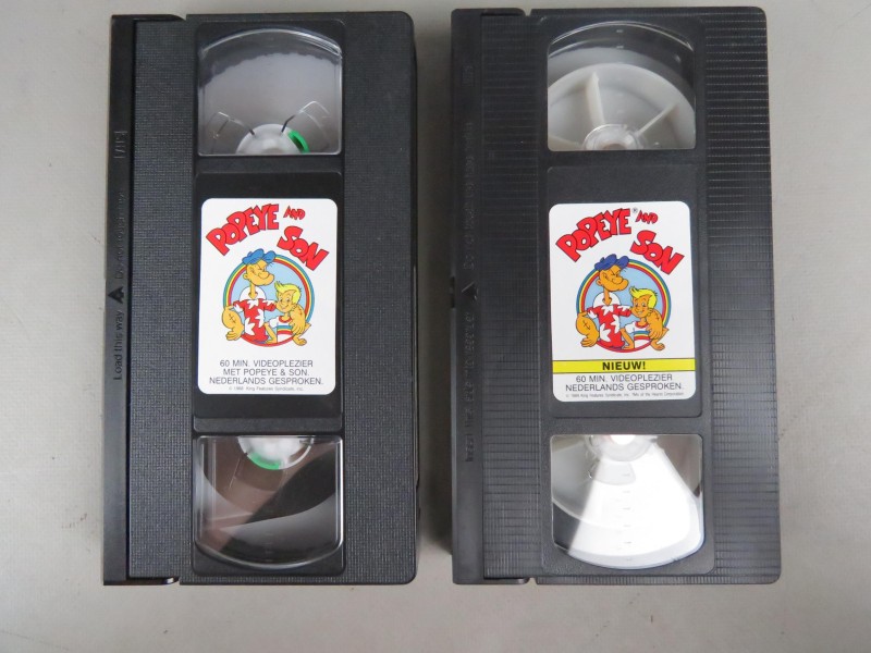 Twee Popeye VHS video's 1988.