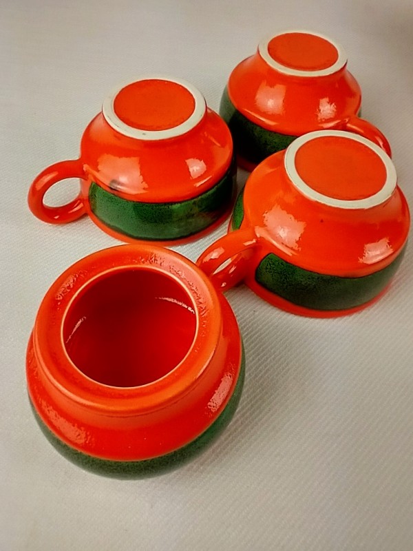 Vintage servies oranje/groen