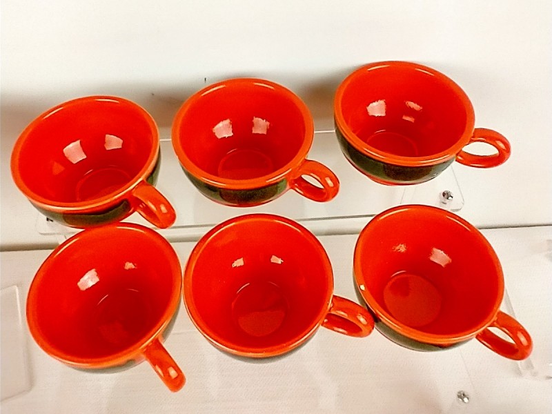 Vintage servies oranje/groen