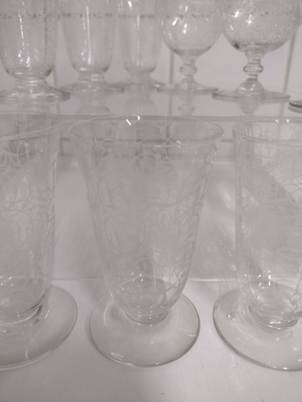 Vintage Art Deco Baccarat Kristallen Wijnglazen