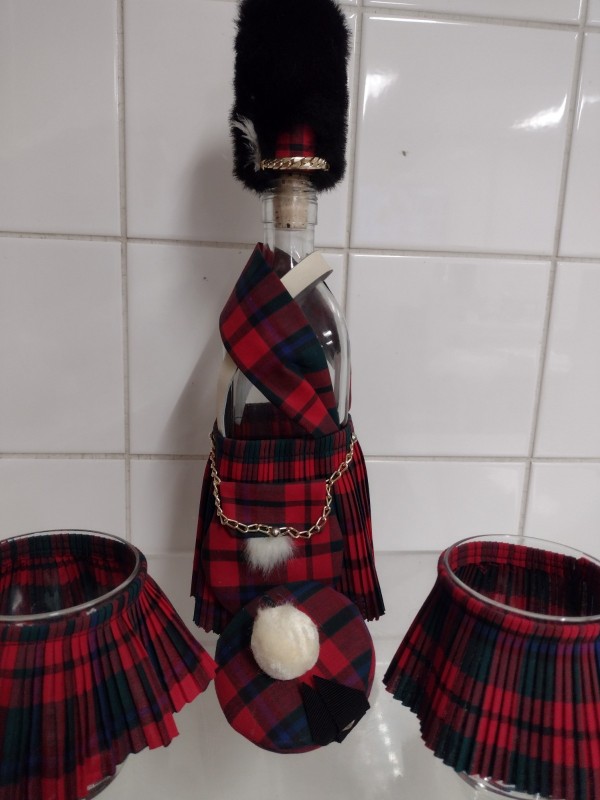 Schotse Tartan fles & glazen