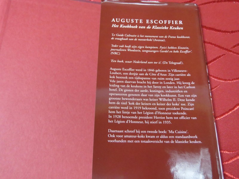 Auguste Escoffier "het kookboek van de klassieke keuken"