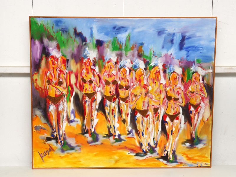 Groot schilderij op canvas 'Meisjes in Bikini'