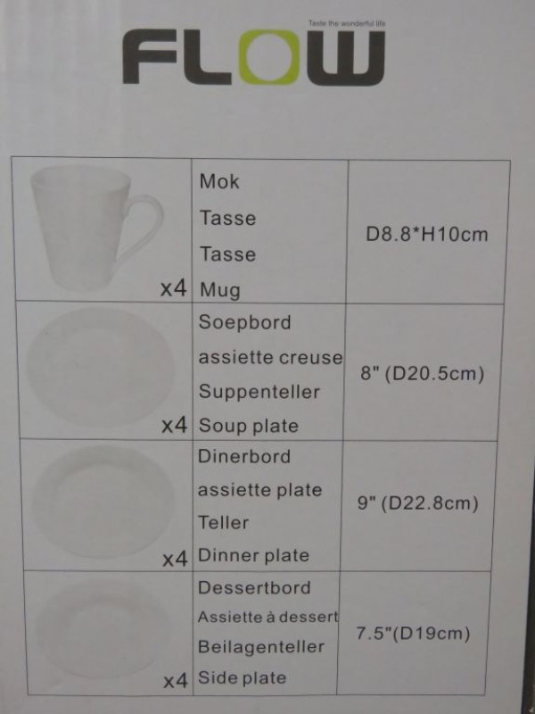 Flow servies (nieuw) in originele doos