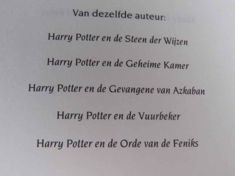 Eerste druk paperbak 2005 "Harry Potter en de halfbloedprins"