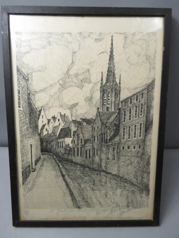 Pentekening van de Gertrudis kerk in Leuven