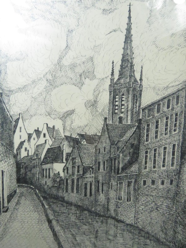 Pentekening van de Gertrudis kerk in Leuven