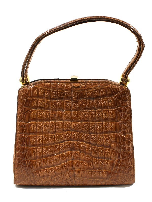 Vintage croco lederen handtas