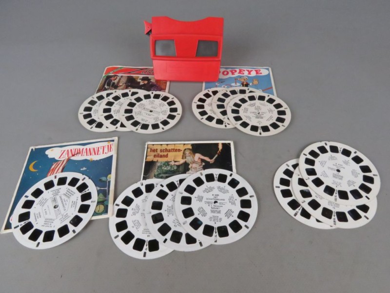 Viewmaster met 5 sets fiches