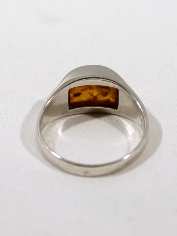 925 Zilveren Ring met Barnsteen