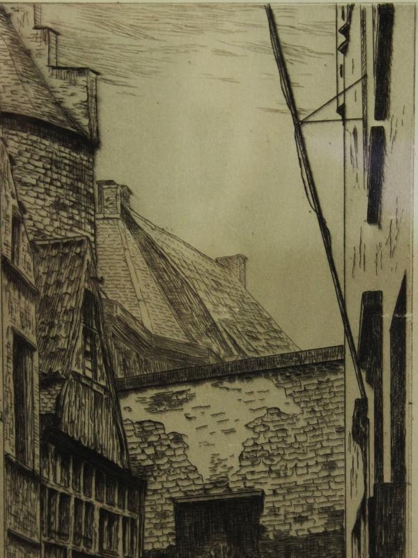 Pieter Verhaert ets 'Rue du Steen à Anvers' 1881