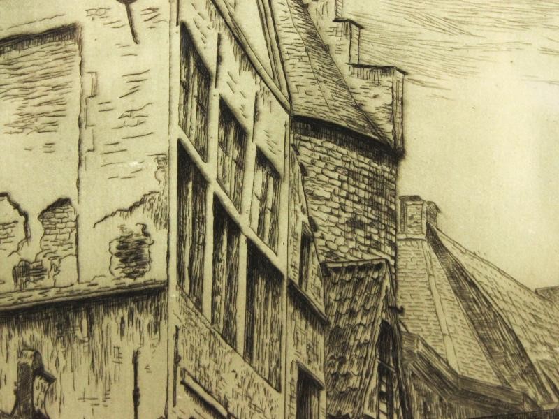 Pieter Verhaert ets 'Rue du Steen à Anvers' 1881