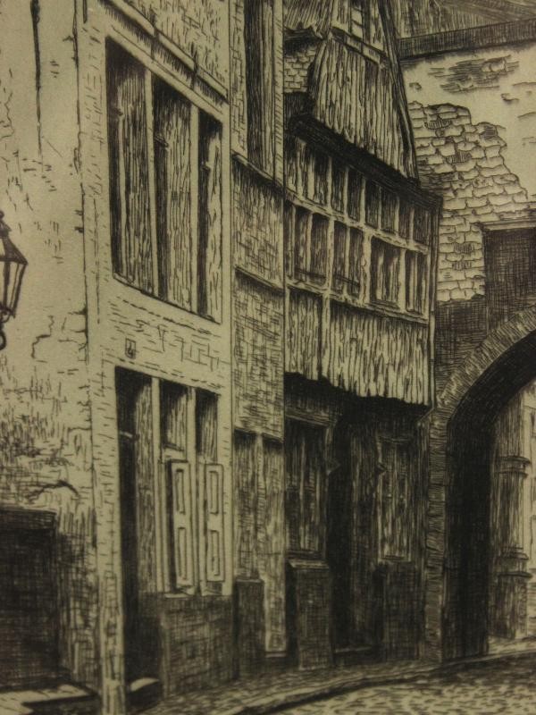 Pieter Verhaert ets 'Rue du Steen à Anvers' 1881